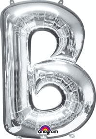 Letter B Silver 33in Metallic Balloon