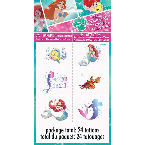 Disney Little Mermaid Tattoo Sheets (24 Tattoos)