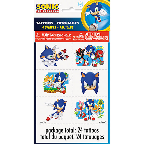Sonic the Hedgehog Tattoo Sheets (24 Tattoos)