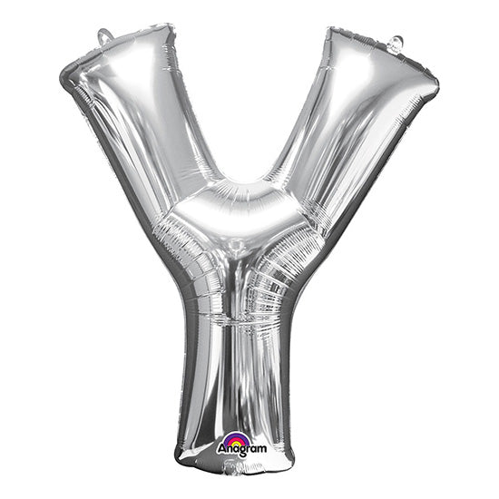Letter Y Silver 33in Metallic Balloon