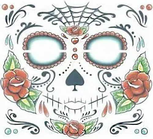 Sugar Skull Face Temporary Tattoo FX