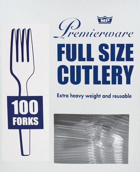 Extra Heavyweight Clear Plastic Forks 100ct