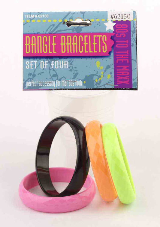 80's Style Bangle Bracelets 4 Ct