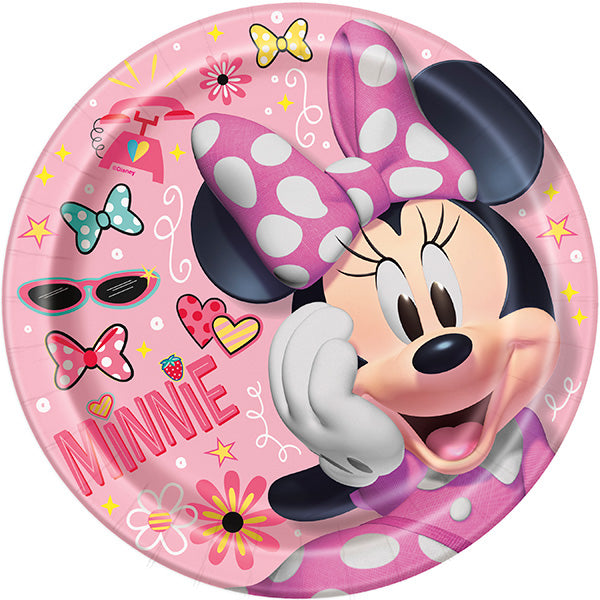 Disney Minnie Mouse 9in Round Dinner Paper Plates 8ct