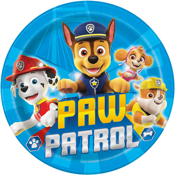 Paw Patrol 9in Round Dinner Paper Plates 8ct