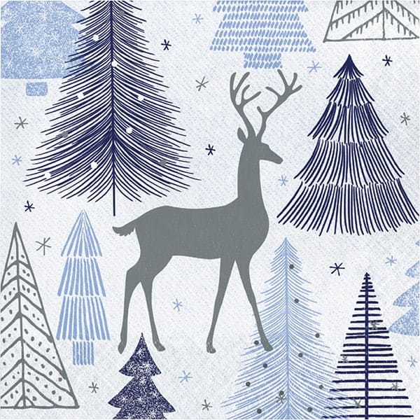 Silver Snow Luncheon Napkins 16ct