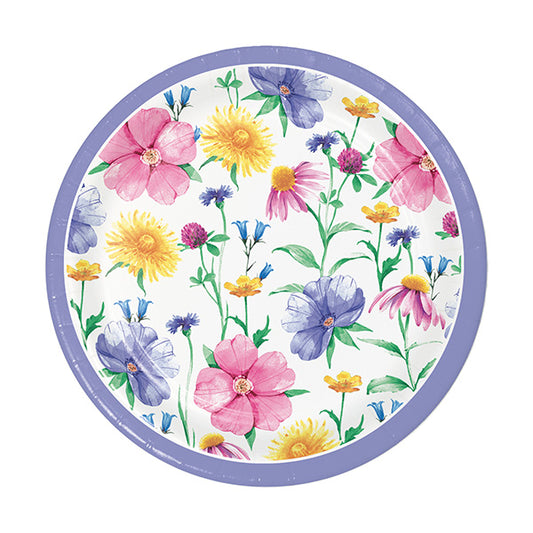 Bunny and Blooms 7in Round Luncheon Paper Plates 8ct