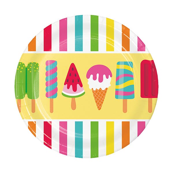 Sweet Summer 7in Round Luncheon Paper Plates 8 Ct