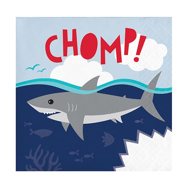 Shark Party Chomp Beverage Napkins 16ct