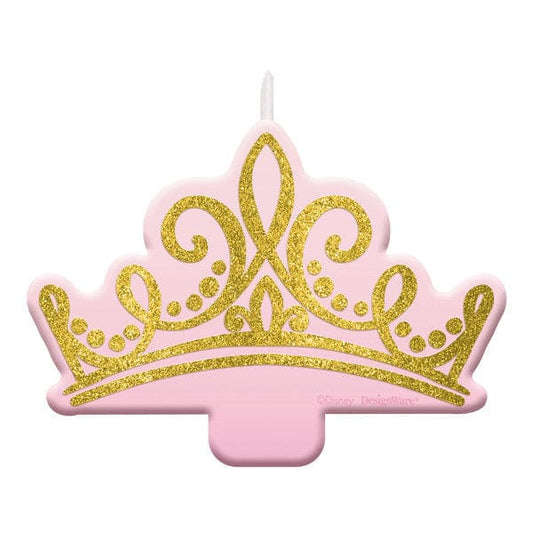Disney Princess  Gold Glitter Crown Birthday Candle