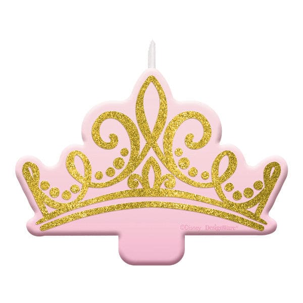 Disney Princess Gold Glitter Crown Birthday Candle