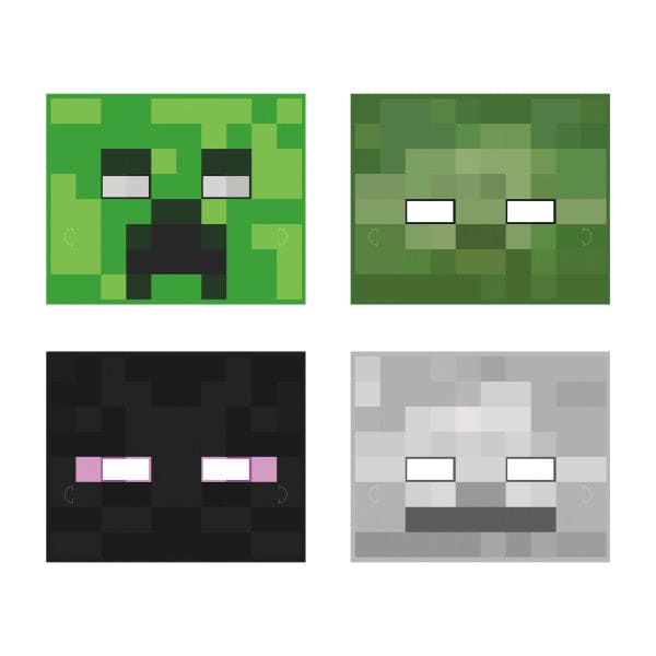Minecraft Paper Masks 8 Ct