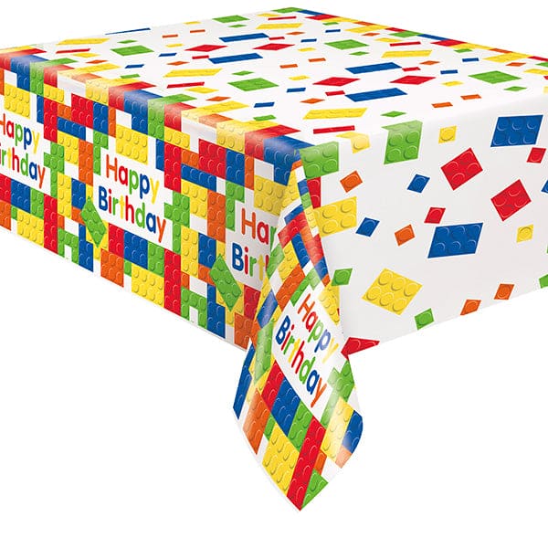 Building Blocks Birthday 54in x 84in Table Cover
