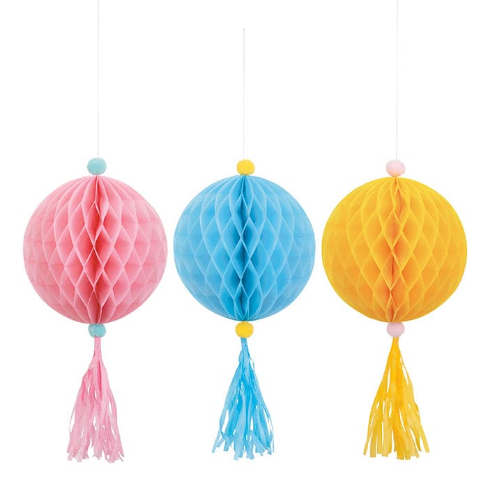 Pastel Honeycomb Tissue Hanging Kit 3ct