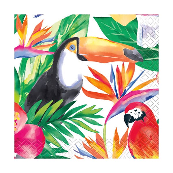 Palm Tropical Luau Beverage Napkins 16ct