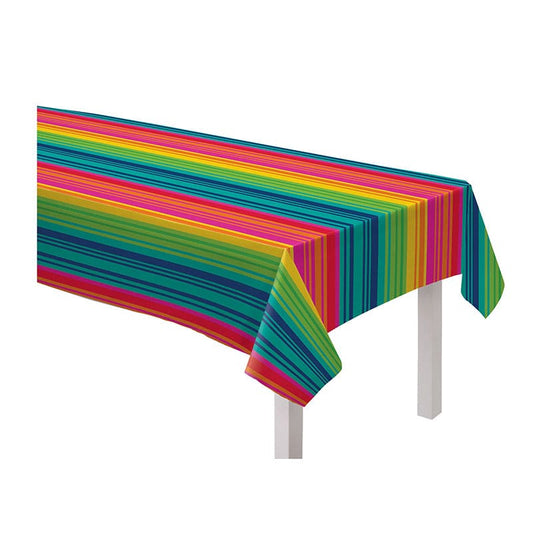 Serape Stripe 52 x 90in Flannel-Backed Vinyl Table Cover
