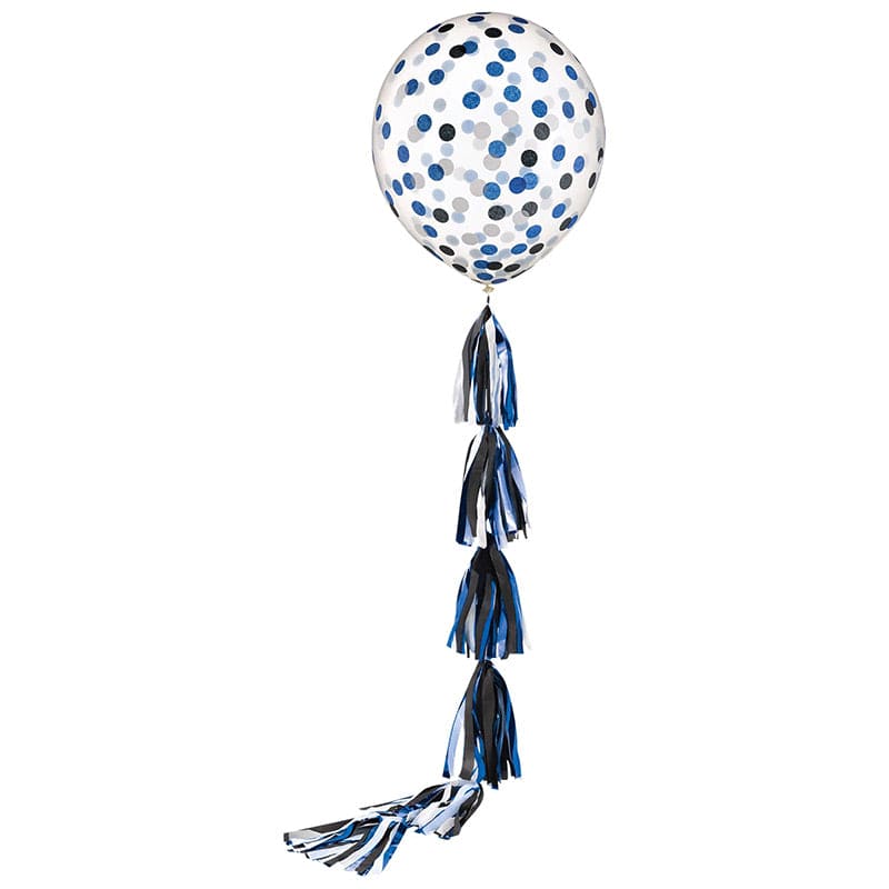 School Colors Tassel Balloon Tail with Balloon 24" - Blue