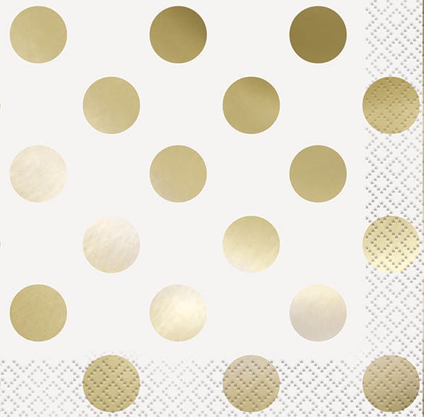 Gold Dots Luncheon Napkins 16ct