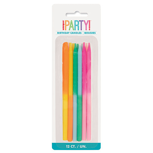 Birthday Candle 5in Assorted 2-Color 12ct