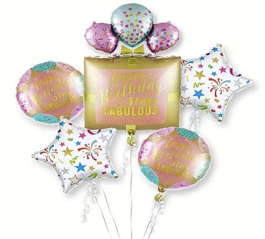 Happy Birthday Stay Fabulous Balloon Bouquet 5ct