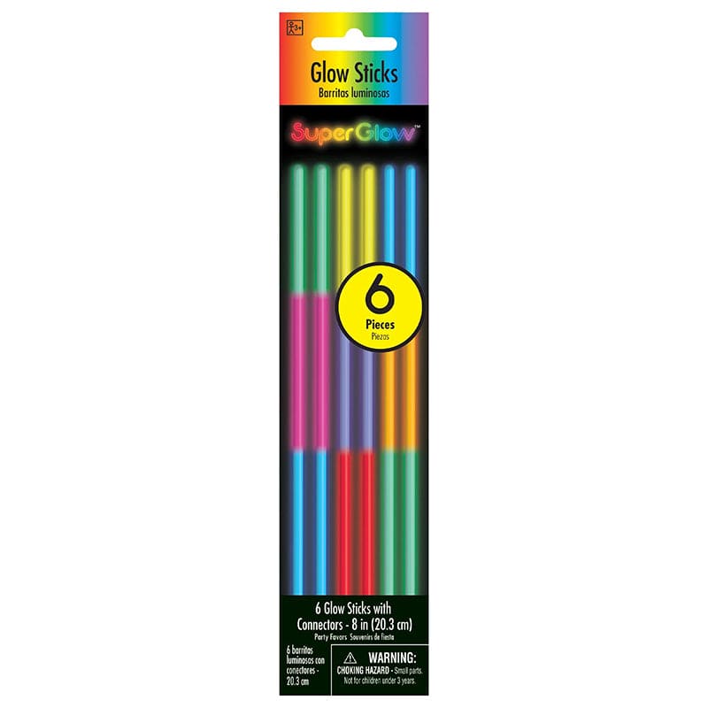 Glow Stick 8in Tri Color 6 Ct