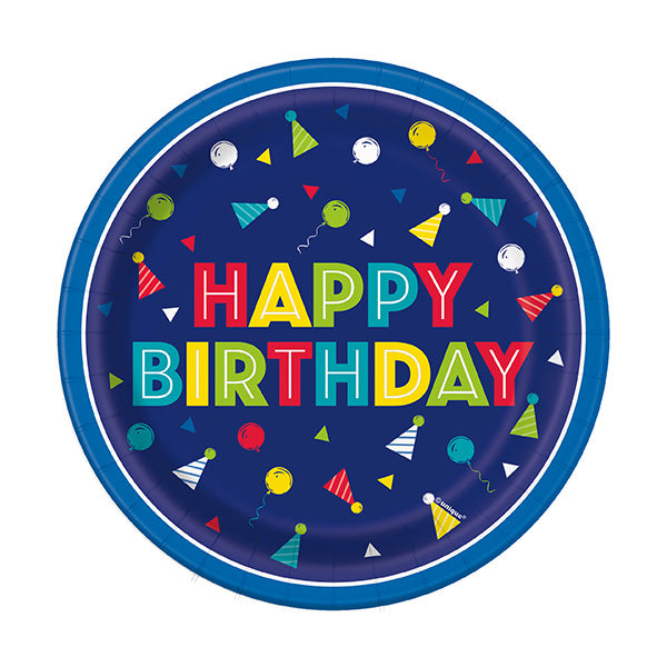 Peppy Birthday 7in Round Luncheon Paper Plates 8ct
