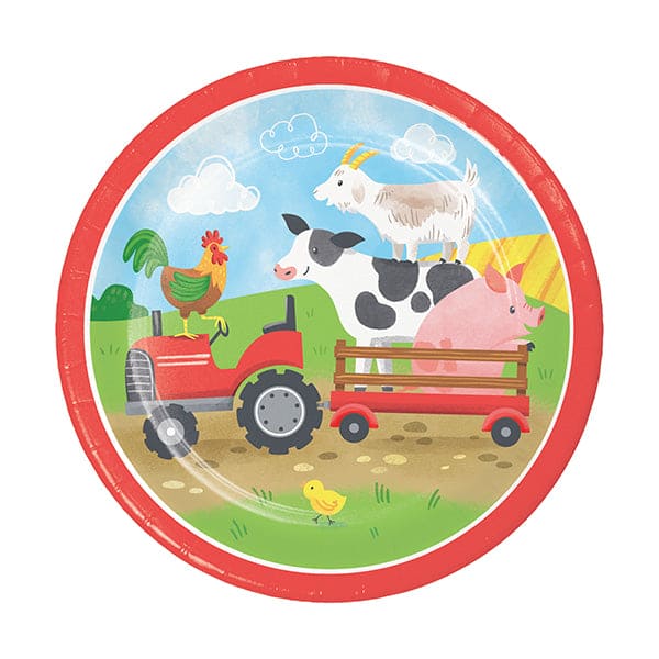 Farm Animals 7in Round Luncheon Paper Plates 8ct