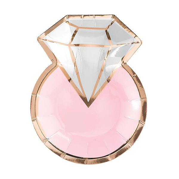 Diamond Ring Shaped 7in Luncheon Paper Plates 8ct