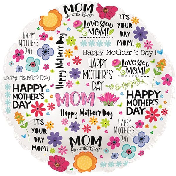 Mother's Day Sentiments 18in Metallic Balloon