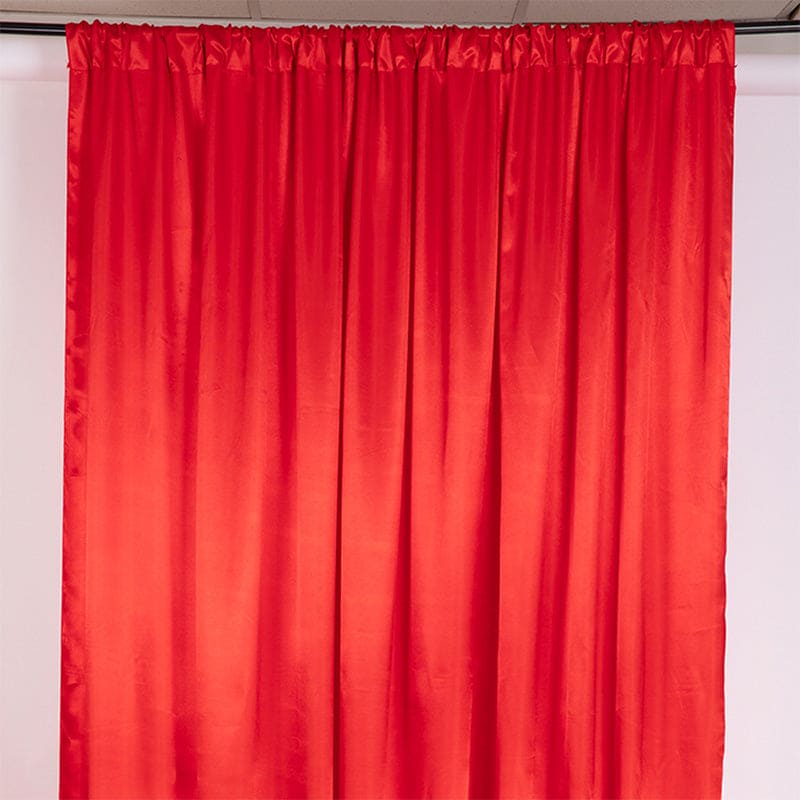 Satin Backdrop Curtain Red 10ft x 10ft