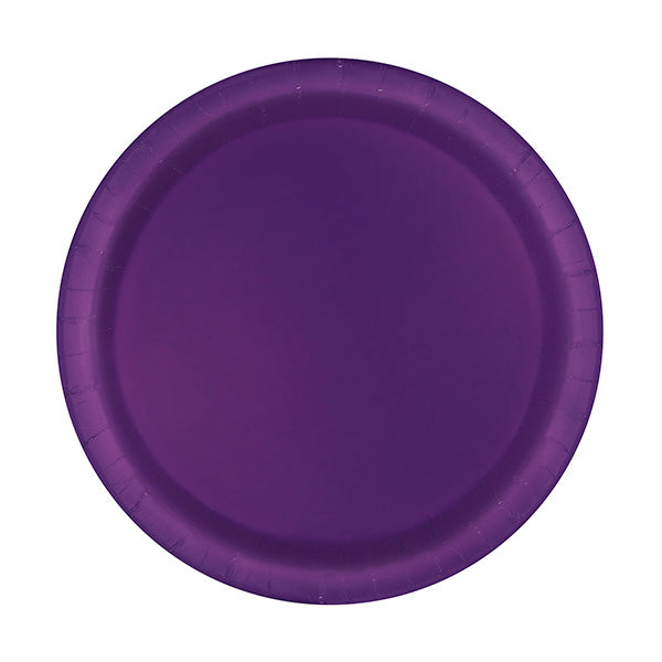 Purple 7in Round Luncheon Paper Plates 20ct
