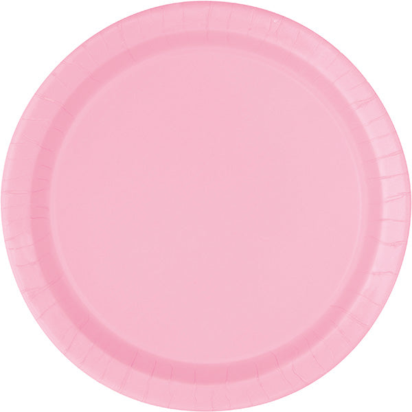 Pink 9in Round Dinner Paper Plates 20ct