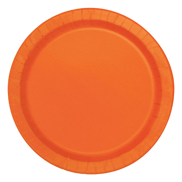 Orange 9in Round Dinner Paper Plates 20ct