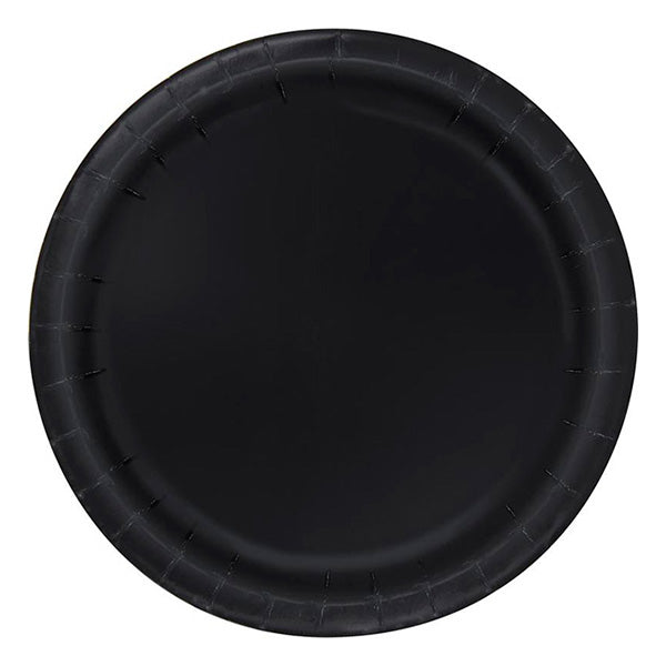 Black Big Party Pack 9in Round Paper Plates 50ct