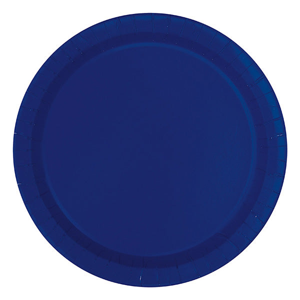 True Navy Big Party Pack 9in Round Dinner Paper Plates 50ct