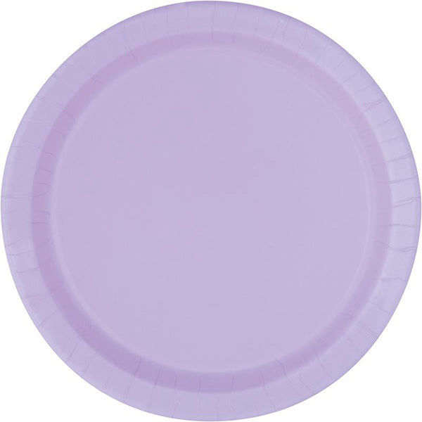 Lavender Big Party Pack 9in Round Paper Plates 50ct
