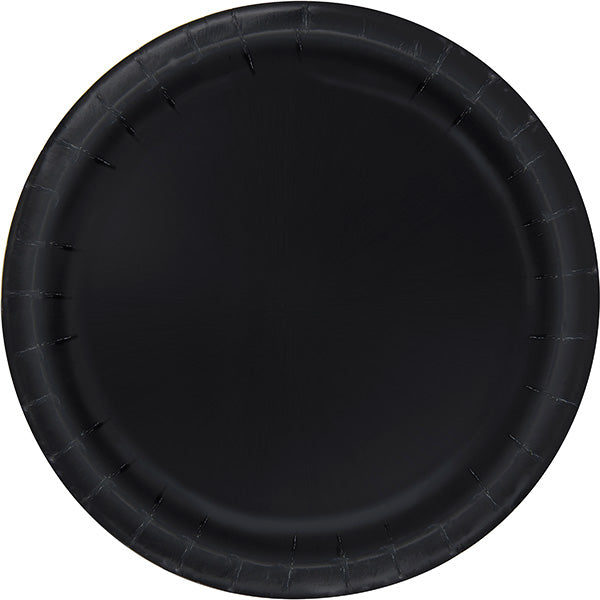 Black10.5in Round Banquet Paper Plates 20ct