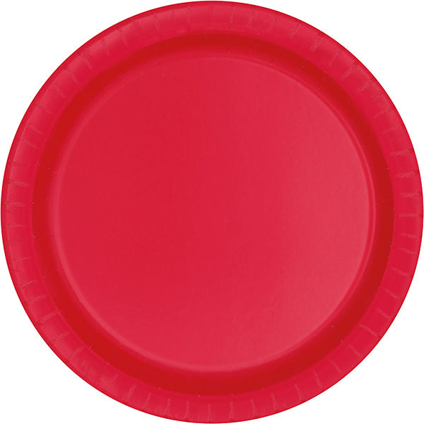 Red 10.5in Round Banquet Paper Plates 20ct