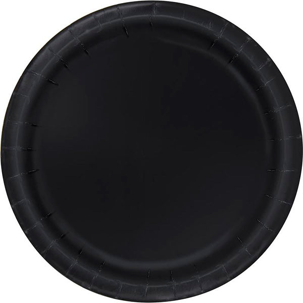 Black 10in Round Banquet Paper Plates 50ct