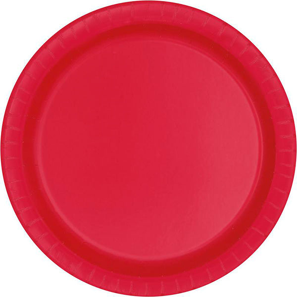 Red 10in Round Banquet Paper Plates 50ct