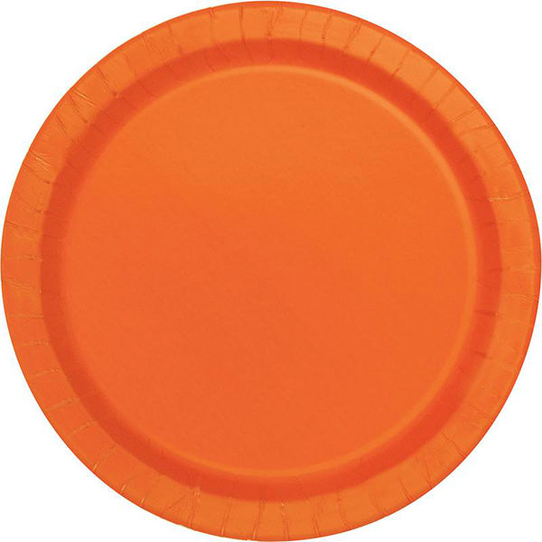 Orange 10in Round Banquet Paper Plates 50ct