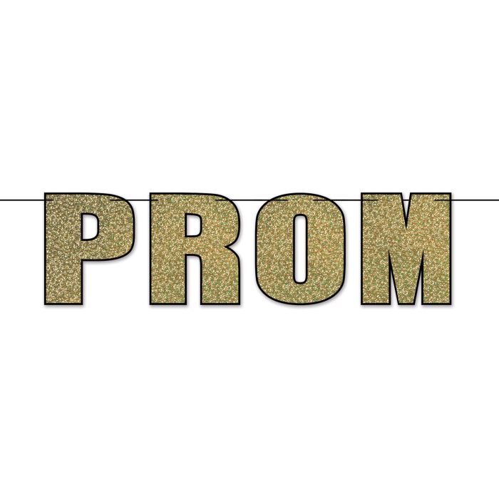 Glitter Gold Prom Steamer Banner 6ft x14in