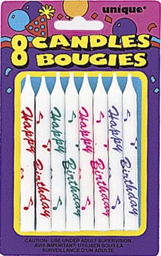 Assorted "Happy Birthday" Birthday Candles 8ct