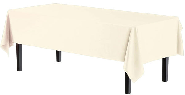 Ivory 54 x 108in Plastic Table Cover