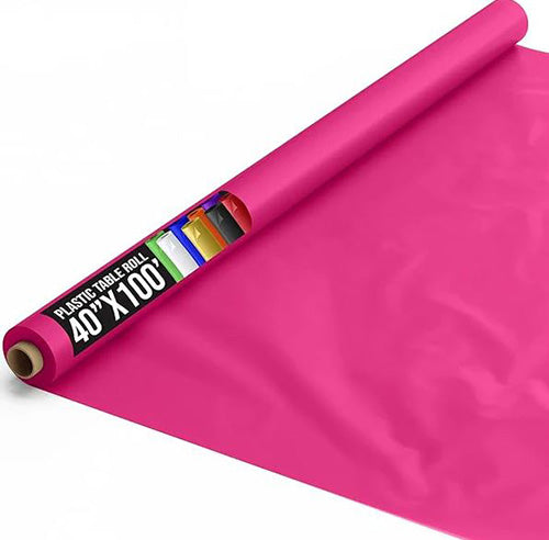 Cerise 40in x100Ft Plastic Table Cover Roll