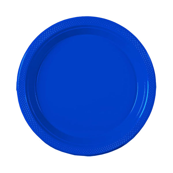 Dark Blue Big Party Pack 7in Round Lunch Plastic Plates 50c