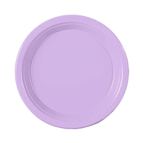 Lavender Big Party Pack 7in Round Lunch Plastic Plates 50ct