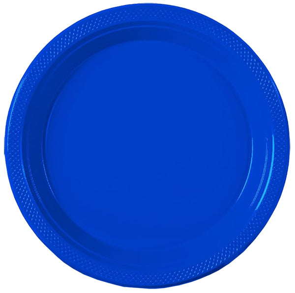 Dark Blue Big Party Pack 9in Round Dinner Plastic Plates 50ct