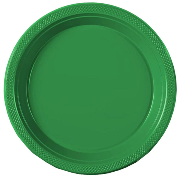 Emerald Green Big Party Pack 9in Plastic Dinner Plates 50ct