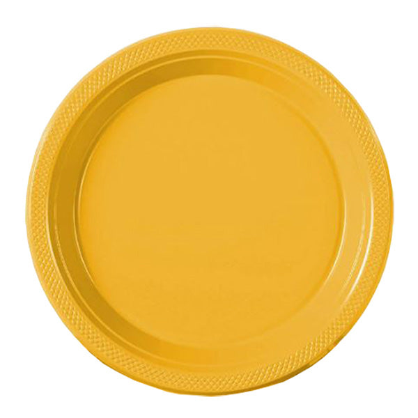Yellow Big Party Pack 9in Round Dinner Plastic Plates 50ct